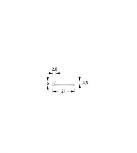 Billede af Fliseprofil t/4,5 mm MAT ALU